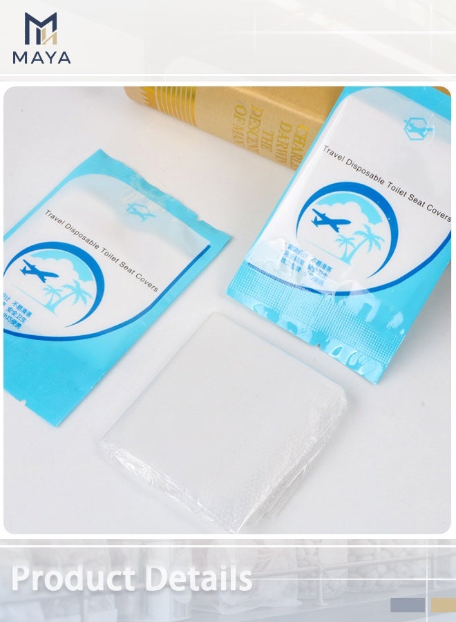 Maya 50 Pcs Disposable Toilet Seat Cover Set Clear Airplane Travel Camping and Public Toilet Travel Essentials - Image 5