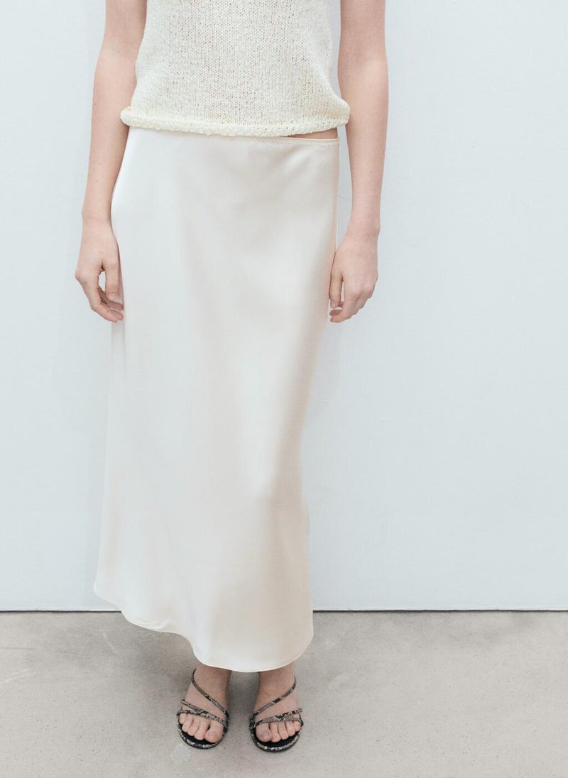 MANGO Midi Satin Skirt  - Image 1