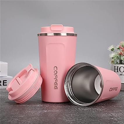 Generic Special 510ML Stainless Steel Vacuum Coffee Mug with Digital Temperature Display Double Wall Insulated LeakProof Flip Top Locking Cap Perfect for Coffee Tea Pink l - Image 2