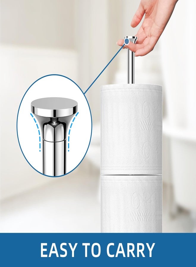 Keepmisc Stainless Steel Toilet Paper Holder Stand - Space-Saving Design for 4-6 Rolls - Modern Freestanding Bathroom Rolls Organizer - Image 4