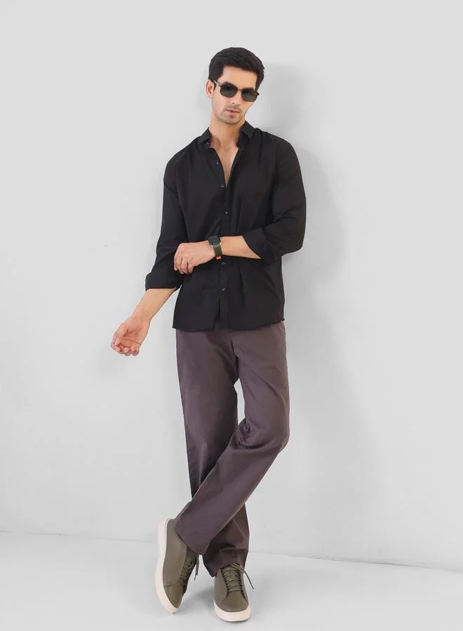 ترولوم Men Solid Relaxed Fit Cotton Shirt