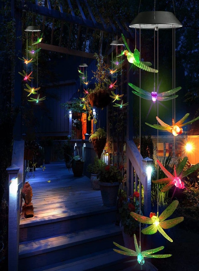 Toodour Solar Wind Chimes Outdoor, Color Changing Solar Lights Dragonfly, Birthday Gifts for Mom, Grandma, Waterproof Decorative Mobile Lights, Gardening Gift for Garden,Patio, Window, Yard Decor - Image 2