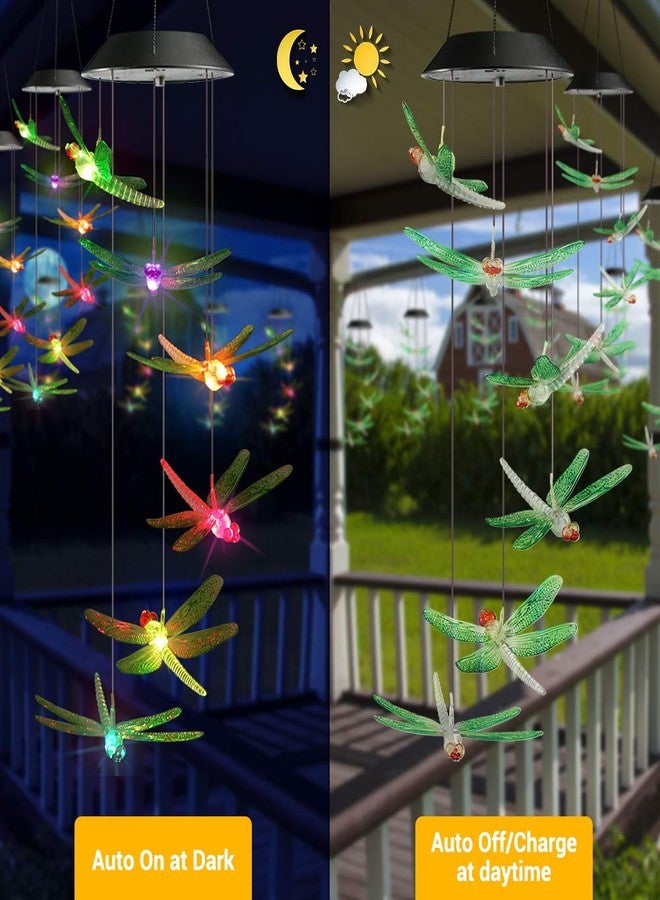 Toodour Solar Wind Chimes Outdoor, Color Changing Solar Lights Dragonfly, Birthday Gifts for Mom, Grandma, Waterproof Decorative Mobile Lights, Gardening Gift for Garden,Patio, Window, Yard Decor - Image 4