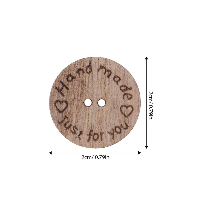 100pcs Natural Wood Buttons 25mm Round with Dual Holes for Sewing and Crafts - Image 3