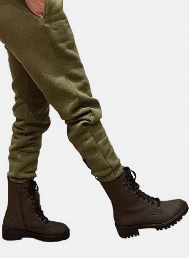 SHECHICK Basic Cotton Joggers Sweatpants Army Green  - Image 1