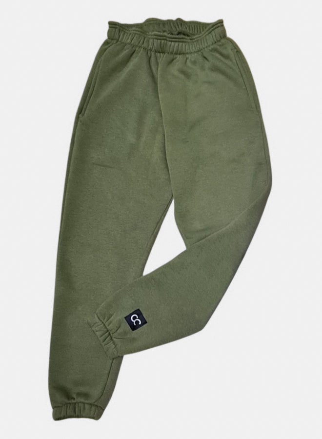 SHECHICK Basic Cotton Joggers Sweatpants Army Green  - Image 2