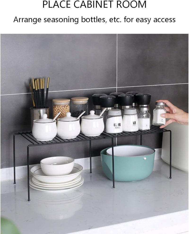Kitchen Cabinet Spice Rack Organizer and Storage Shelves, Spice Rack, Expandable Storage Rack with Scratch Resistant Legs for Pantry Dishes Spice Cabinet - Image 2
