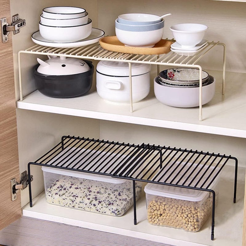 Kitchen Cabinet Spice Rack Organizer and Storage Shelves, Spice Rack, Expandable Storage Rack with Scratch Resistant Legs for Pantry Dishes Spice Cabinet - Image 1