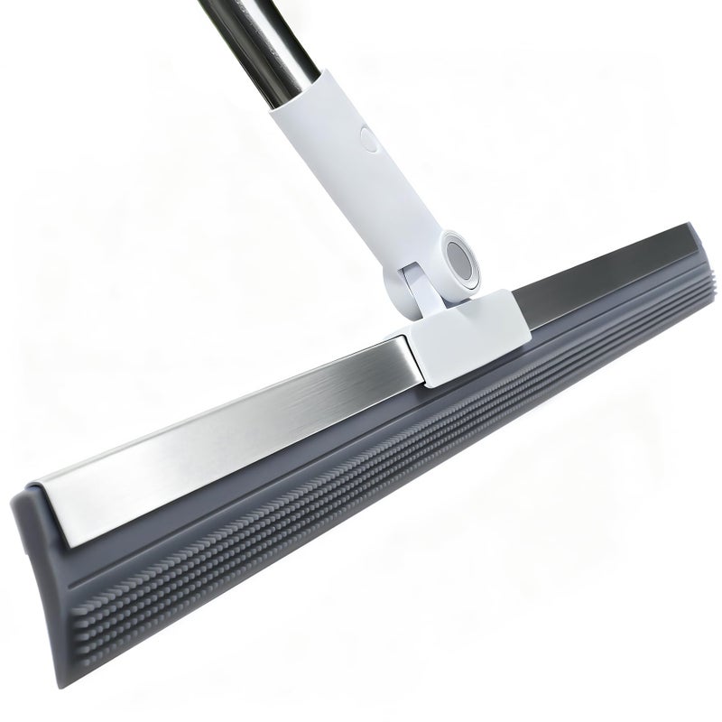 Purexa 19.7'' Large Floor Squeegee for Concrete Floor with 51''-58'' Telescoping Stainless Steel Handle, Squeegee Broom for Removing Water on Tile, Epoxy, Garage, Driveway, Patio - Image 1