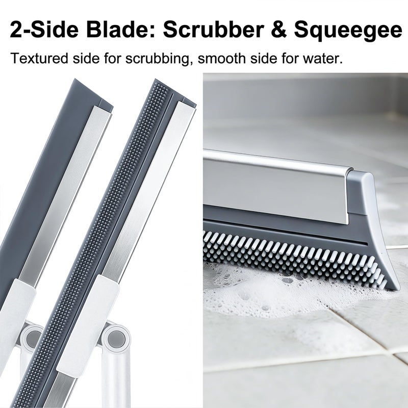 Purexa 19.7'' Large Floor Squeegee for Concrete Floor with 51''-58'' Telescoping Stainless Steel Handle, Squeegee Broom for Removing Water on Tile, Epoxy, Garage, Driveway, Patio - Image 4