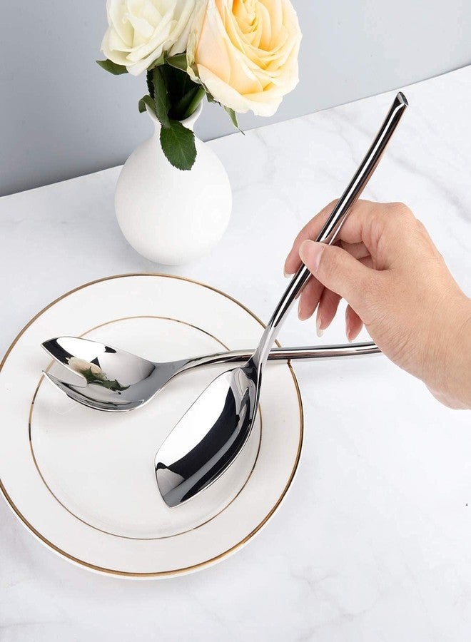 IMEEA Salad Servers 18/10 Stainless Steel Salad Serving Utensils Salad Spoon Fork 10-Inch - Image 3