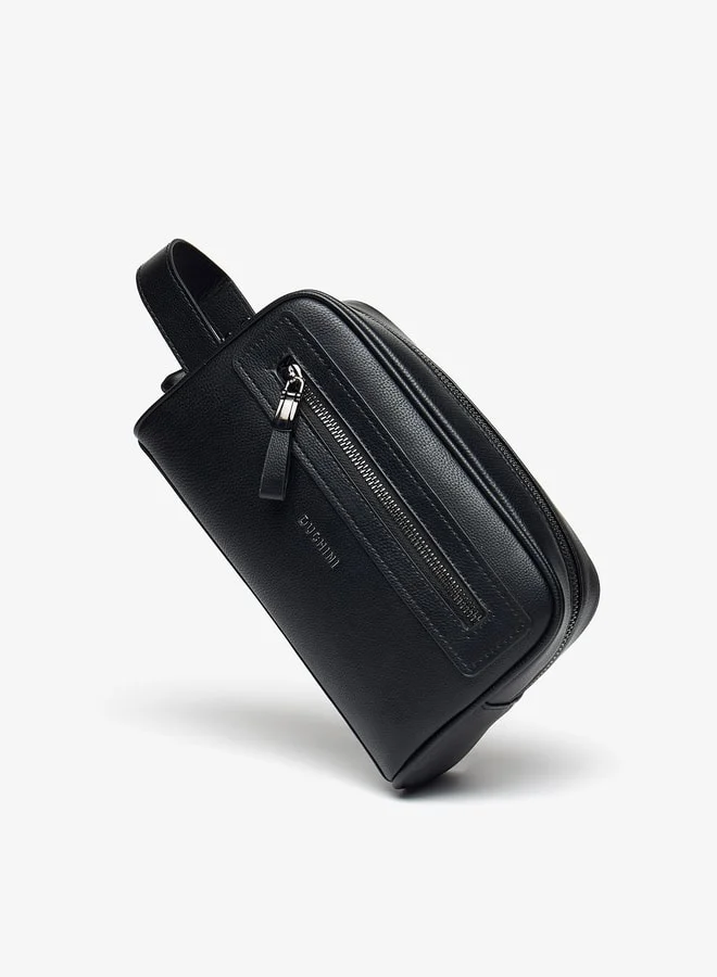 DUCHINI Men's Solid Pouch with Zip Closure and Wrist Strap