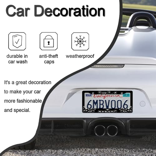 DGDRHZ Anime Soot License Plate Frames，Anime Sprites Car Accessories for Women and Men ，Cute Soot Sprites License Plate Holder，Aluminum License Plate Frame Fits Standard US Vehicles Size 12.2 x 6 Inch - Image 5