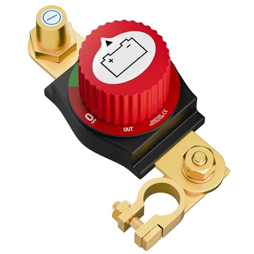 Aikyciu Top Post Battery Disconnect Switch 1248V HeavyDuty Battery Kill Switch for Cars RVs Boats and Vehicles Negative OnOff - Image 1
