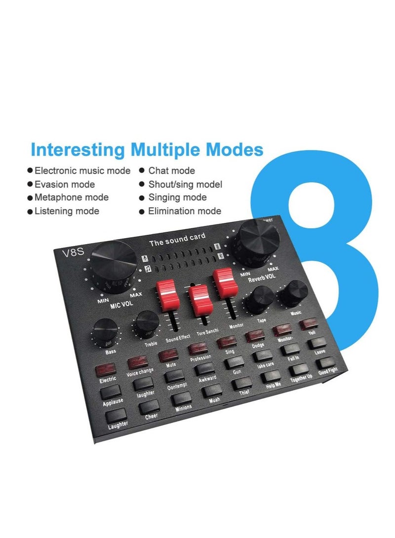 Lixada Multi-functional Live Sound Card BM800 Microphone Set Audio Recording Equipments (Black) - Image 4