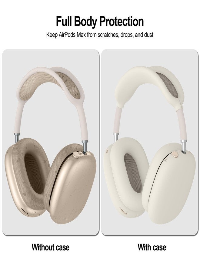 Meliya Silicone Case Cover for AirPods Max, Anti-Scratch Ear Pad/Ear Cups/Headband Cover, Soft Sweat-Proof Protector, Waterproof, Starlight - Image 5