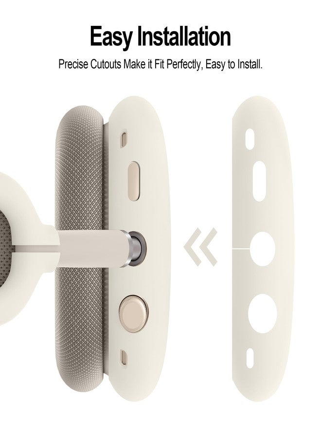 Meliya Silicone Case Cover for AirPods Max, Anti-Scratch Ear Pad/Ear Cups/Headband Cover, Soft Sweat-Proof Protector, Waterproof, Starlight - Image 4