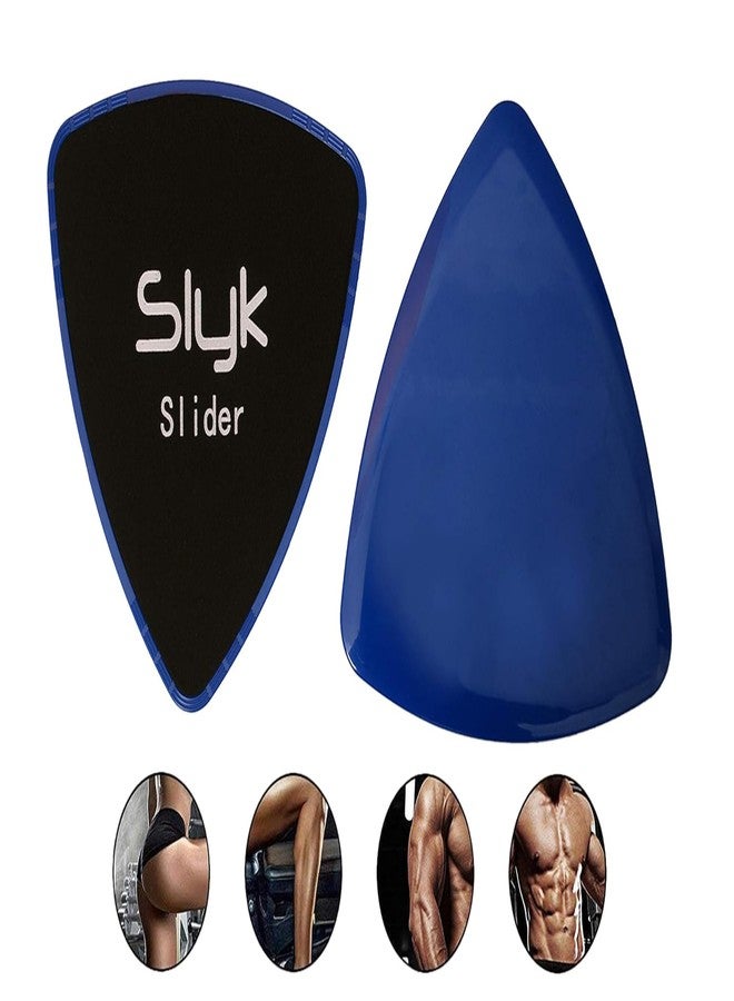 SLYK Dual-Sided Core Sliders - Premium ABS/EVA Gliding Discs for Ab Workout & Full-Body Strength Training Equipment | Perfect for Use on Carpet or Hard Floors (Triangle, Blue) - Image 1