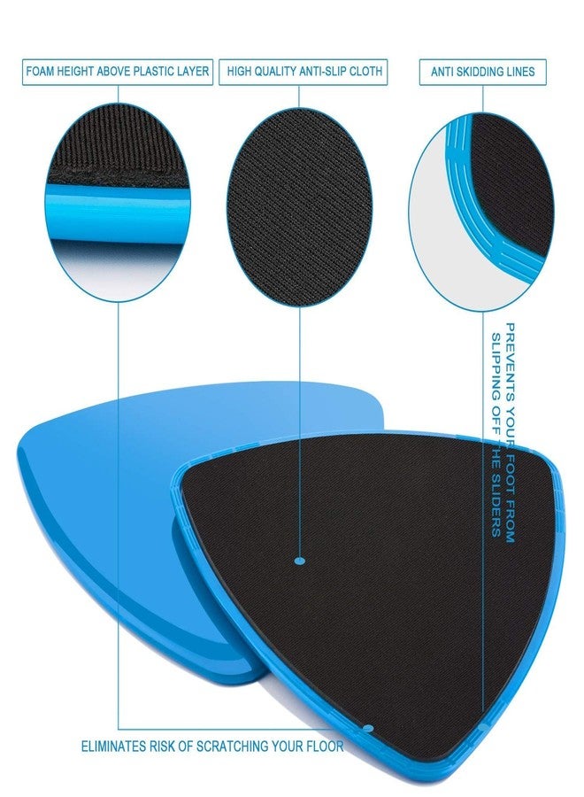 SLYK Dual-Sided Core Sliders - Premium ABS/EVA Gliding Discs for Ab Workout & Full-Body Strength Training Equipment | Perfect for Use on Carpet or Hard Floors (Triangle, Blue) - Image 2