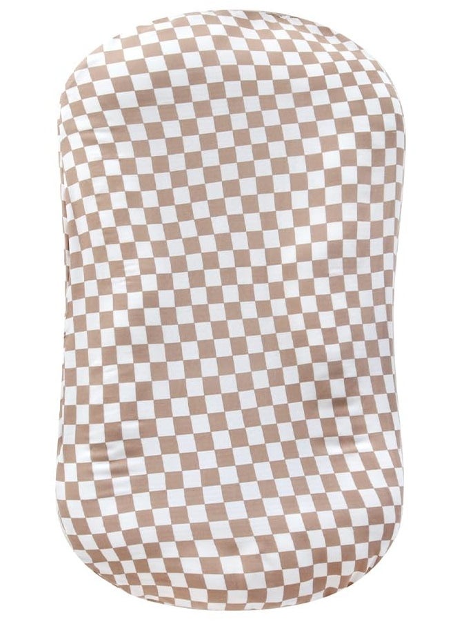 Generic Baby Lounger Cover Neutral, Newborn Slipcover Lounger Cover for Boys Girls Infant, Soft 70% Viscose from Bamboo and 30% Cotton, Cover Only, Checkered Pattern  - Image 1