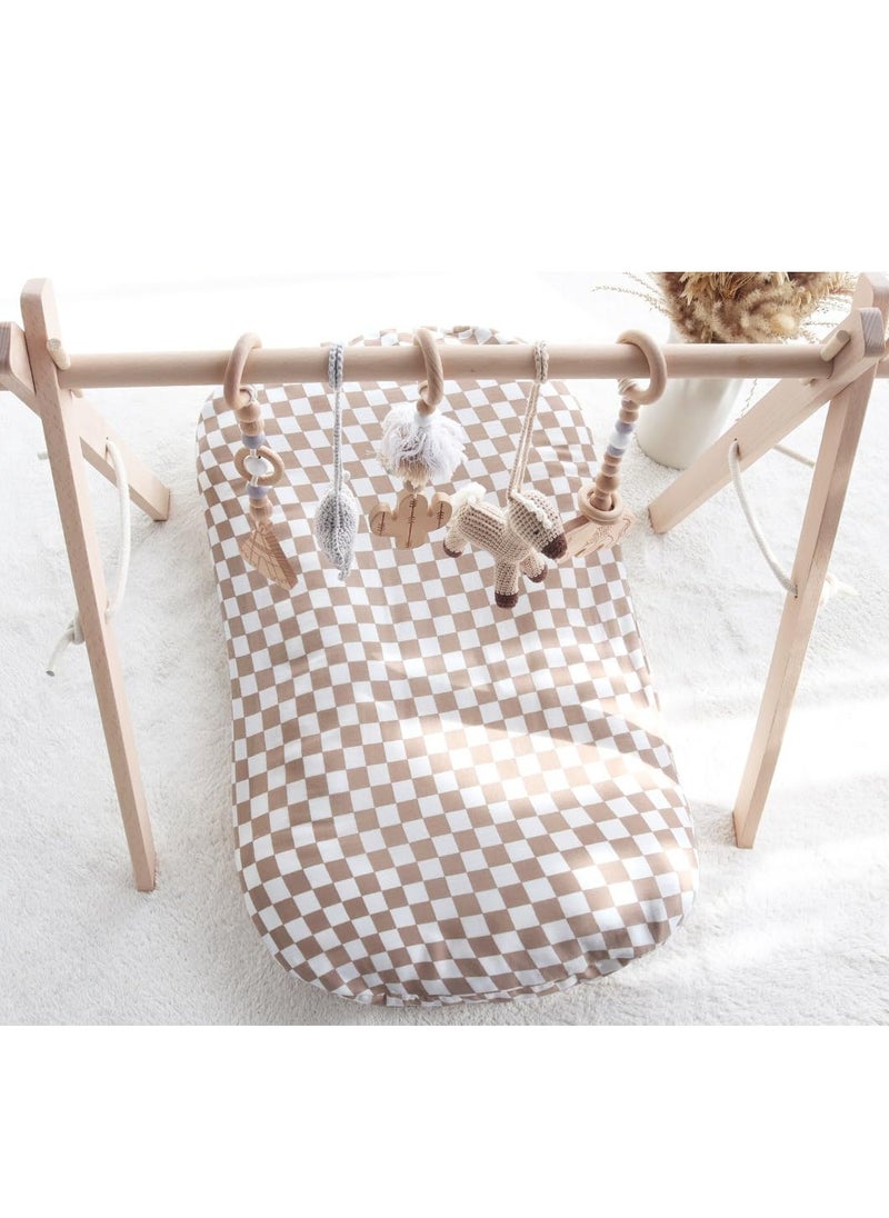 Generic Baby Lounger Cover Neutral, Newborn Slipcover Lounger Cover for Boys Girls Infant, Soft 70% Viscose from Bamboo and 30% Cotton, Cover Only, Checkered Pattern  - Image 2
