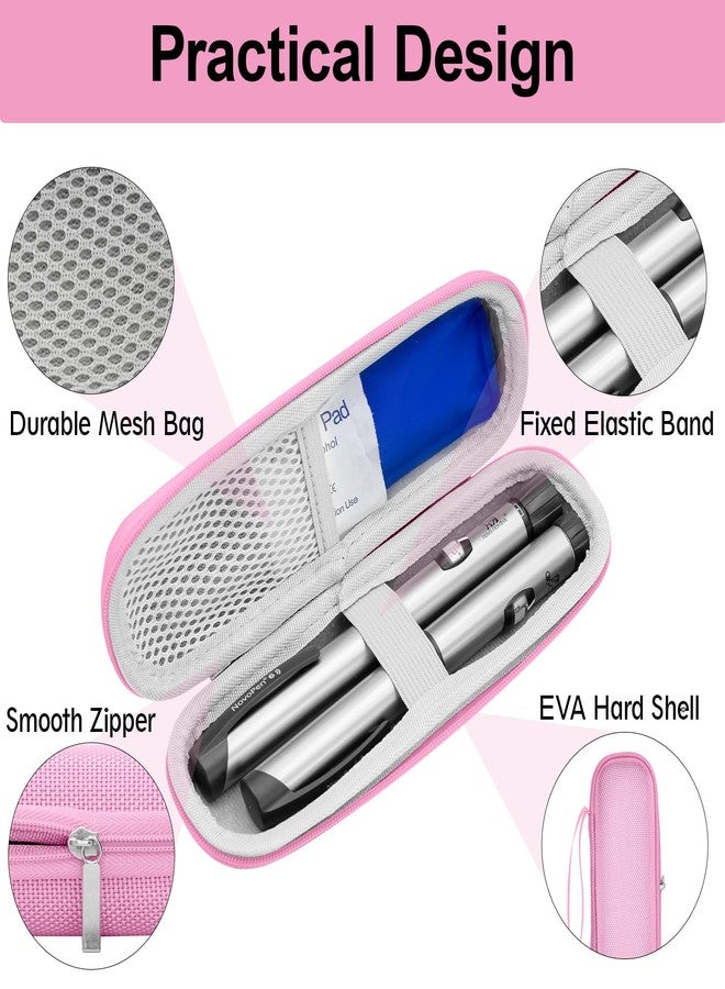 sijidou Insulin Cooler Travel Case, Portable Insulin Travel Case, Insulin Cooling Cases Insulated Organizer for Insulins Pens (Pink) - Image 4