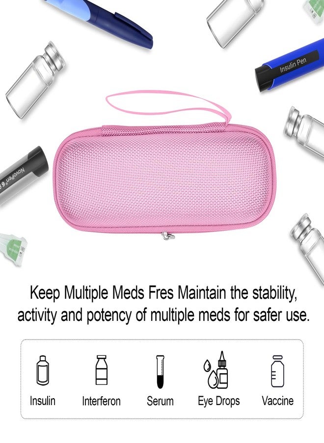 sijidou Insulin Cooler Travel Case, Portable Insulin Travel Case, Insulin Cooling Cases Insulated Organizer for Insulins Pens (Pink) - Image 5