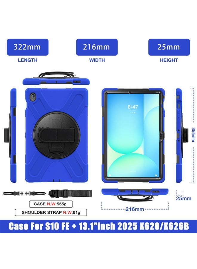 general Shockproof Case Compatible with Samsung Galaxy Tab S10 FE+ 13.1 inch Case with Screen Protector, Heavy Duty Full-Body Protective Case with Shoulder Strap Silicone Cover for Kids - Image 2