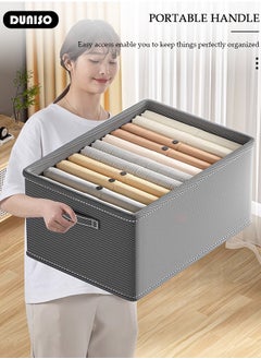 DUNISO 5 Pieces Foldable Closet Storage Organizer, Washable Closet Storage Boxes with Carrying Handles, Stackable Wardrobe Clothes Organizer, Closet Storage Basket, Cube Storage Bin for Clothes Wardrobe Home Bedroom Office  - Image 5