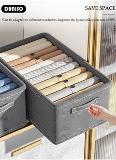 DUNISO 5 Pieces Foldable Closet Storage Organizer, Washable Closet Storage Boxes with Carrying Handles, Stackable Wardrobe Clothes Organizer, Closet Storage Basket, Cube Storage Bin for Clothes Wardrobe Home Bedroom Office  - Image 3
