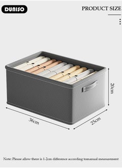 DUNISO 5 Pieces Foldable Closet Storage Organizer, Washable Closet Storage Boxes with Carrying Handles, Stackable Wardrobe Clothes Organizer, Closet Storage Basket, Cube Storage Bin for Clothes Wardrobe Home Bedroom Office  - Image 4