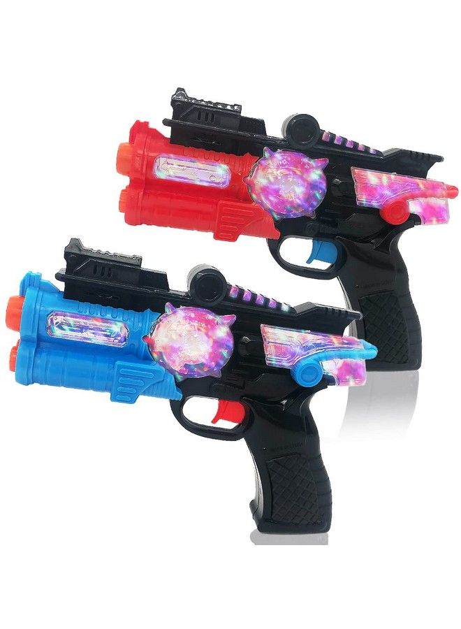 ArtCreativity Light Up Toy Guns For Kids Set Of 2 Red And Blue Space Blasters With Flashing Leds And Sound Effects Cool Futuristic Toy Guns For Boys And Girls Batteries Included - Image 2