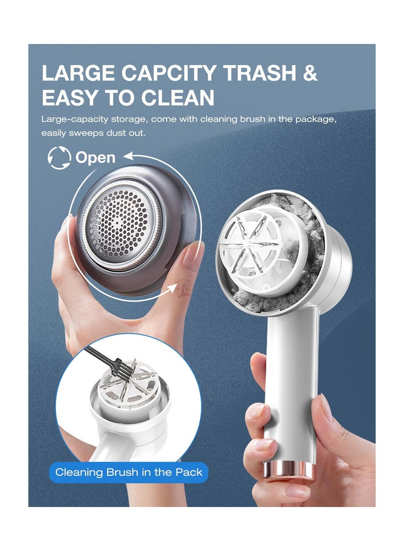 Fabric Shaver, Electric Lint Remover, Wireless Rechargeable 3-Gears and 6-Blades, Shavers to Remove Pilling for Clothes, Sweater, Couch, Blanket, Curtain, Socks, Wool - Image 4