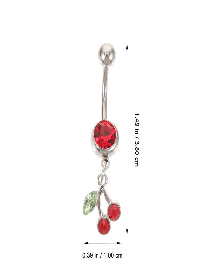 PACKOVE Dangling Belly Button Rings Cherry Belly Ring Belly Button Piercing Fruit belly rings belly Piercing Jewelry Belly Ring For Women - Image 2