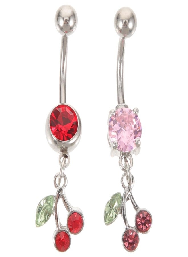 PACKOVE Dangling Belly Button Rings Cherry Belly Ring Belly Button Piercing Fruit belly rings belly Piercing Jewelry Belly Ring For Women - Image 1