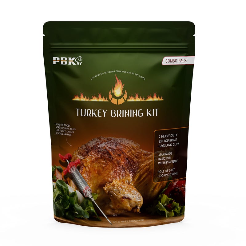 Large Turkey Brine Bags Combo Pack  Marinade Injector  Roll cooking Twine  XL Heavy Duty Leakproof Food grade BPA free
