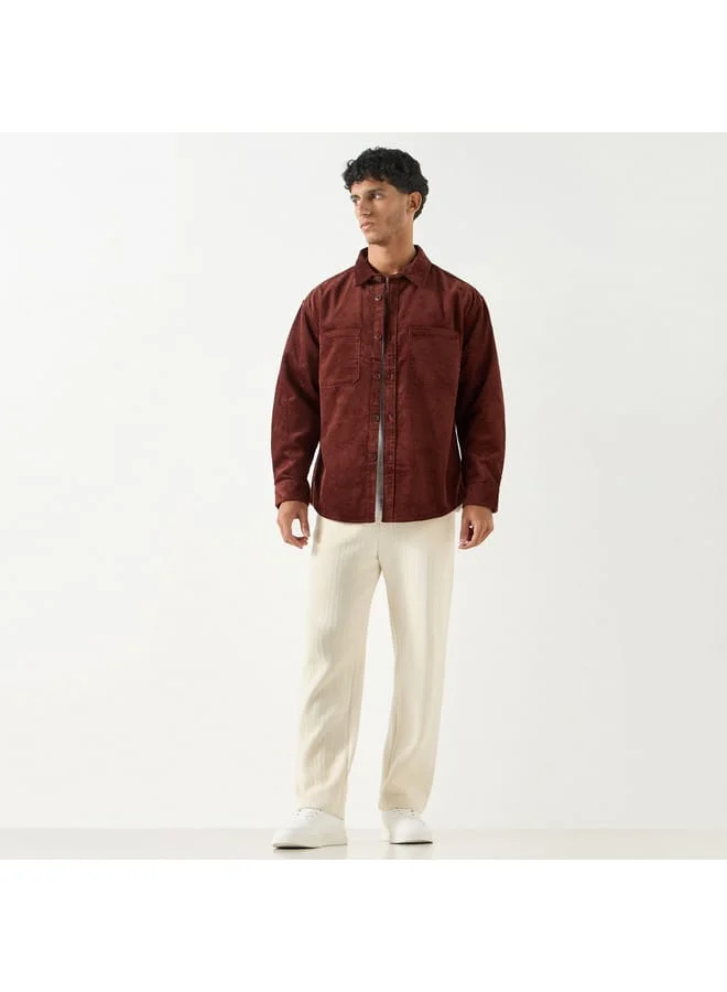 Lee Cooper Lee Cooper Textured Shirt with Long Sleeves and Pockets