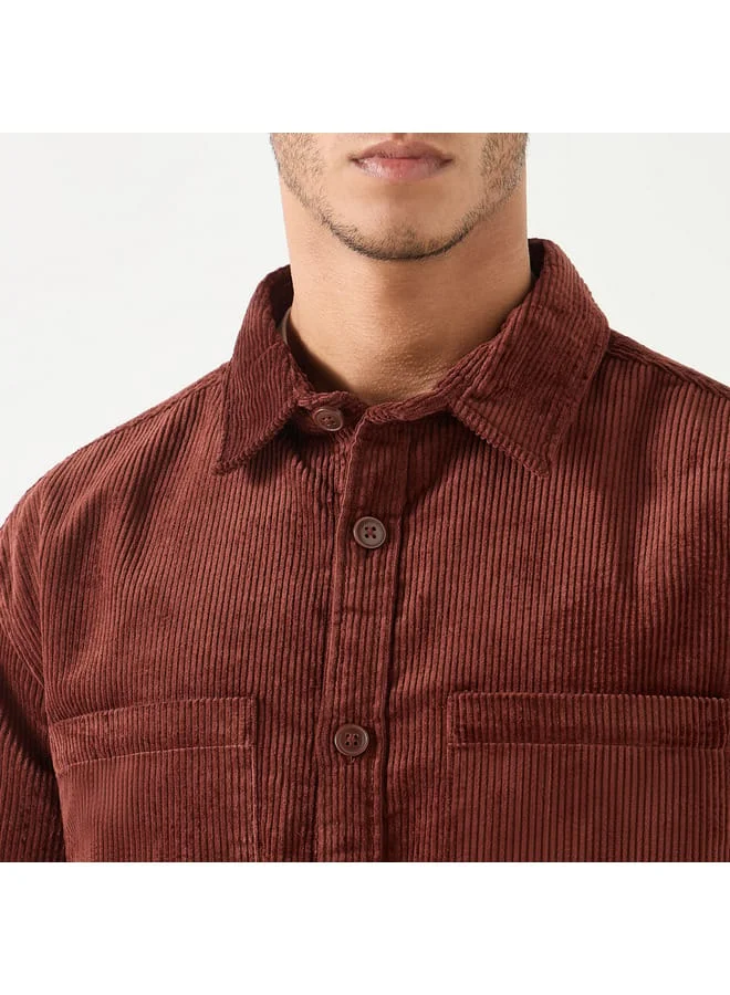 Lee Cooper Lee Cooper Textured Shirt with Long Sleeves and Pockets