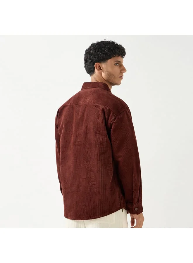 Lee Cooper Lee Cooper Textured Shirt with Long Sleeves and Pockets