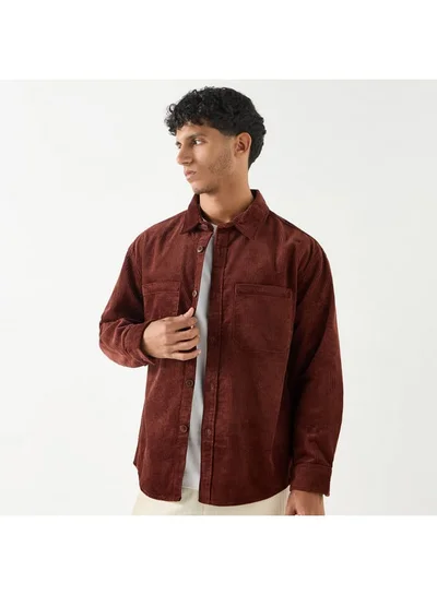 Lee Cooper Lee Cooper Textured Shirt with Long Sleeves and Pockets