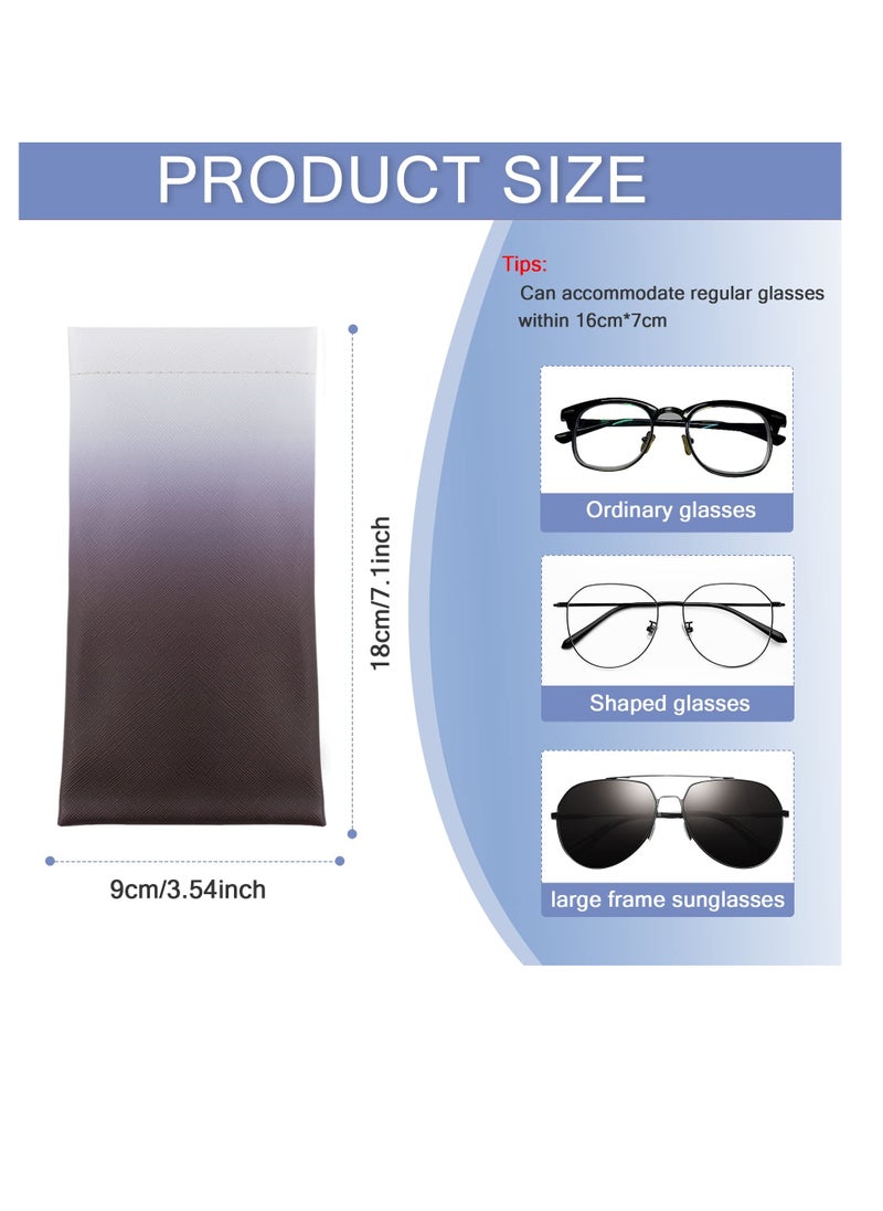 Generic - 3-Pack Soft PU Sunglasses Cases, Waterproof Portable Travel Pouches for Women, Stylish Leather Eyewear Bags for Spectacles and Sunglasses. - Image 1