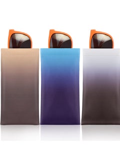 Generic 3-Pack Soft PU Sunglasses Cases, Waterproof Portable Travel Pouches for Women, Stylish Leather Eyewear Bags for Spectacles and Sunglasses.  - Image 1
