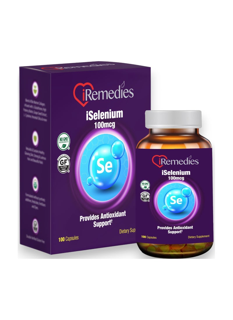 iRemedies iSelenium, 100mcg, 100 Capsules, 100 Servings 
