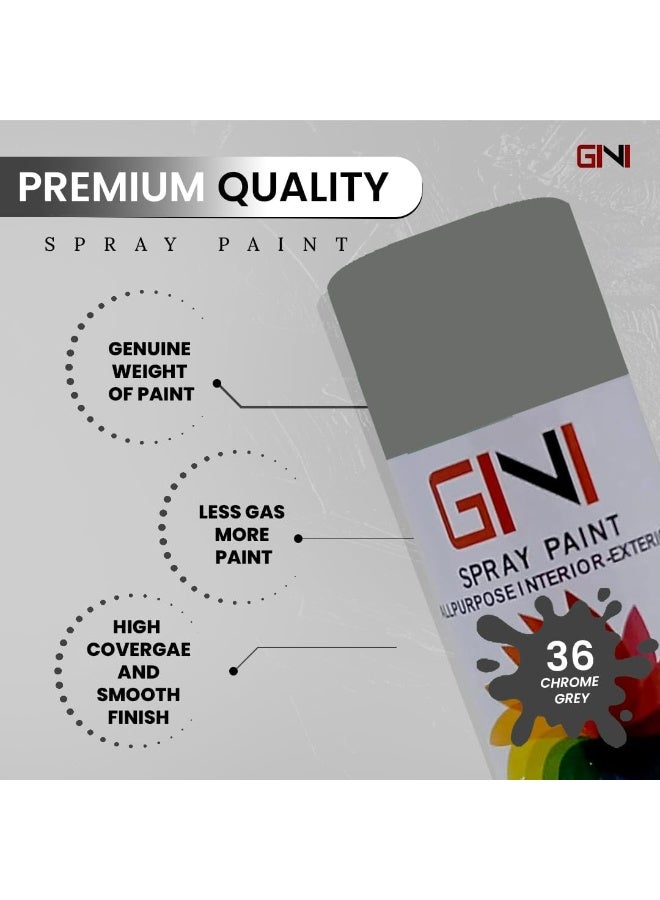 GINI All-Purpose Spray Paint - 450 ML - Grey - Fast Quick Dry Paint, All Weather Rust-Resistant Interior & Exterior Acrylic Paint (Pack of 1) - Image 3