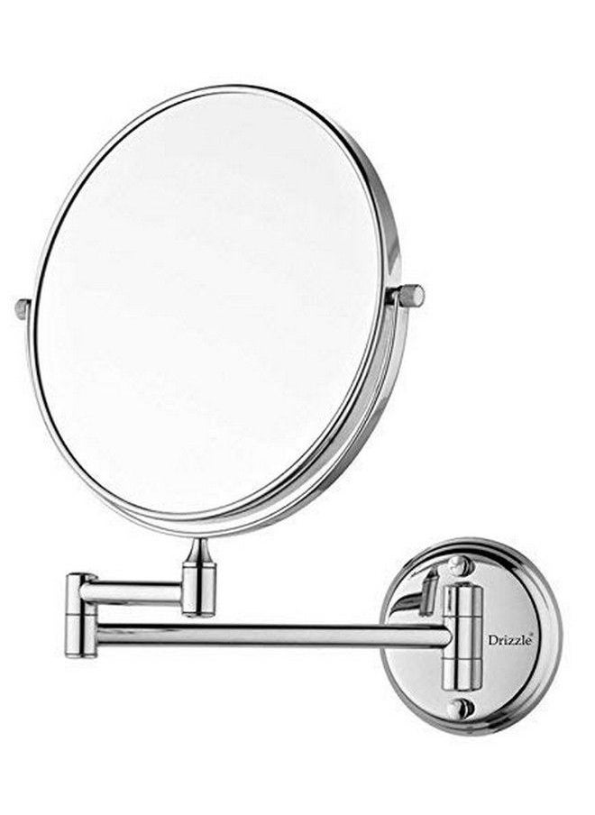 Drizzle Face Mirror 8 Inch (One Side Standard & One Side 5X Magnifying) / Shaving Mirror/Makeup Mirror/Vanity Mirror/Wall Mount Face Mirror/Bathroom Mirror/Adjustable Mirror  - Image 2