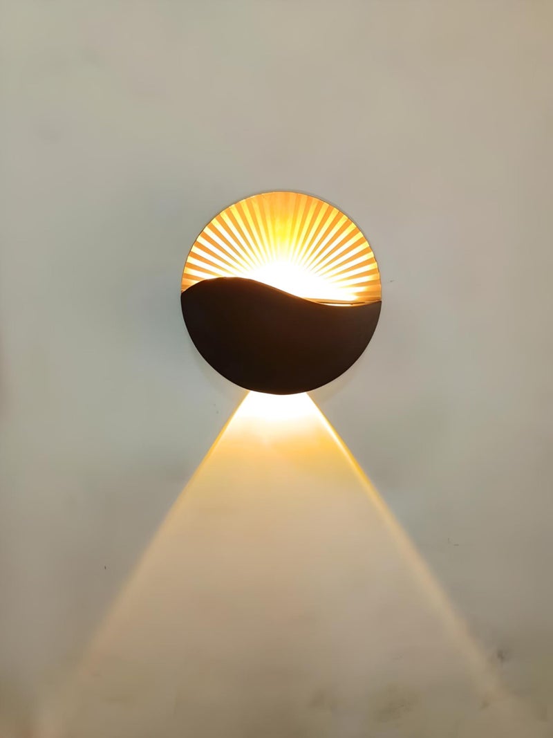 FILLISKA Aluminium Indoor/Outdoor Luxurious Sun&Black Moon Wall Lamp (Sun&Black Moon) - Image 2
