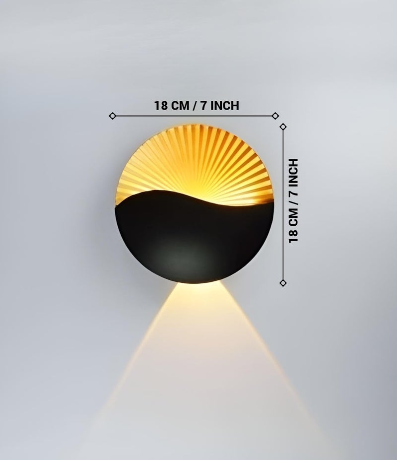 FILLISKA Aluminium Indoor/Outdoor Luxurious Sun&Black Moon Wall Lamp (Sun&Black Moon) - Image 3