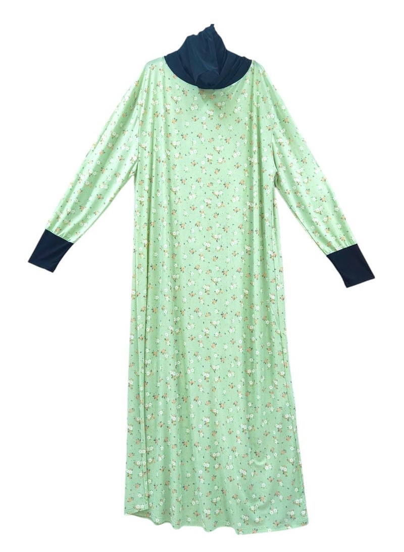 Dee's Fashion Women's printed Prayer Gown, Full Length Modest Islamic Robe, Long Sleeves, Comfortable and Elegant  - Image 3
