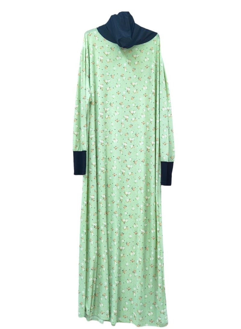 Dee's Fashion Women's printed Prayer Gown, Full Length Modest Islamic Robe, Long Sleeves, Comfortable and Elegant  - Image 1