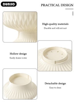 DUNISO Fruit Bowl, Fruit Basket for Kitchen Counter, Removable Bottom Petal Shaped Fruit Plate, Drainage Design Salad Bowl, Dessert Display Rack for Kitchen Table Decoration, Serving Bowl for Fruit Snacks Candy  - Image 2